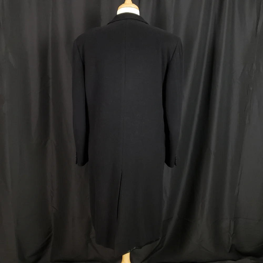 Ing. Loro Piana & C. Black Cashmere Trench Over Coat Duster 52 42 Made in Italy - Picture 2 of 7